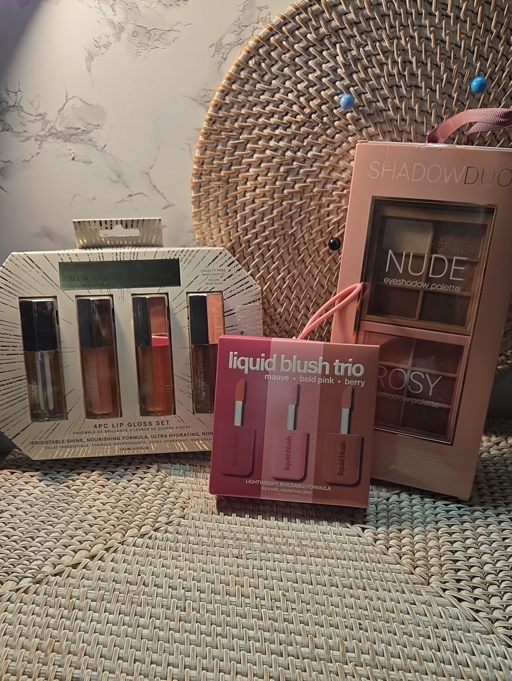 3 Piece Box Set Liquid Blush Trio & Nude Eyeshadow Palette -